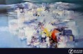Miniatura: Dipinti d'autore Sikrea 100X150 Paesaggio con nave tecnica mista