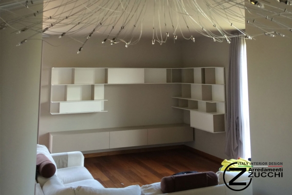 Progettazione e realizzazione Zona Living con Sistema TV/Libreria 0 Zucchi Arredamenti